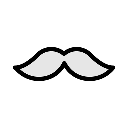 moustache Vector Stall Lineal Color Icône