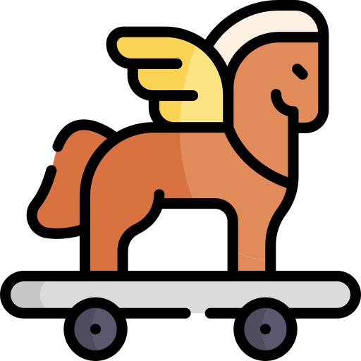 троянский конь Kawaii Lineal color иконка