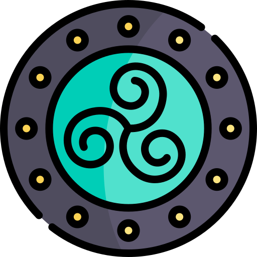 triskele Kawaii Lineal color icono