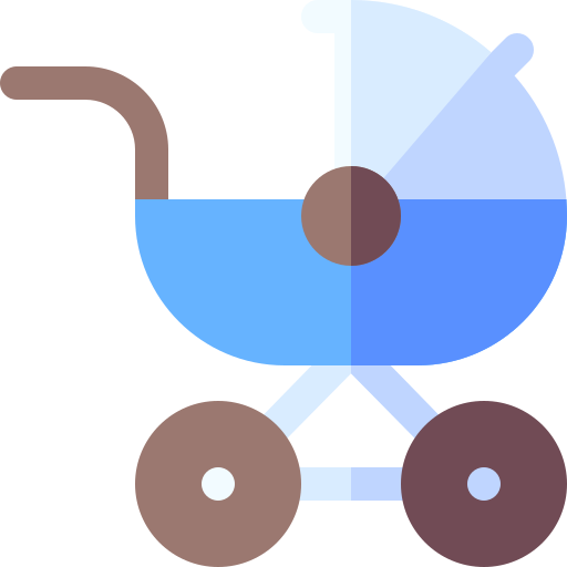 poussette de bébé Basic Rounded Flat Icône