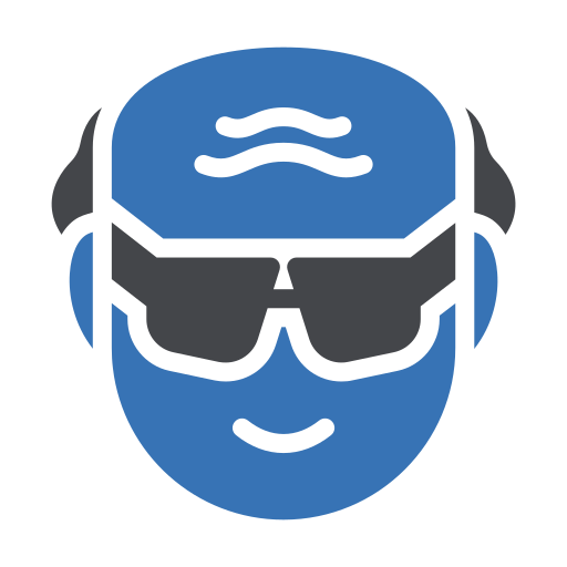 ouderwetse bril Generic Blue icoon
