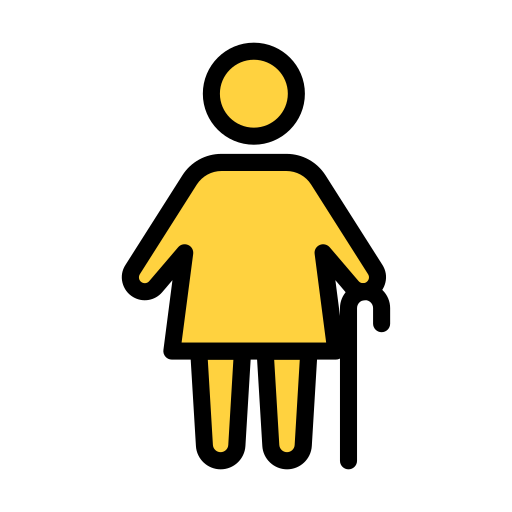 Старая женщина Vector Stall Lineal Color иконка