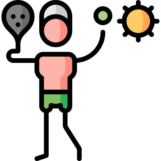 tennis de plage Puppet Characters Lineal Color Icône