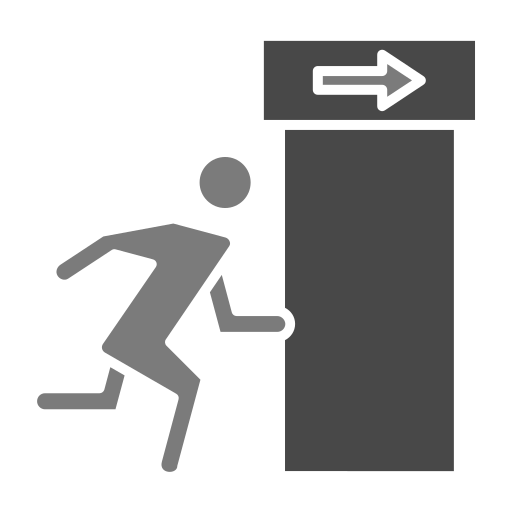 Emergency exit Generic Grey icon