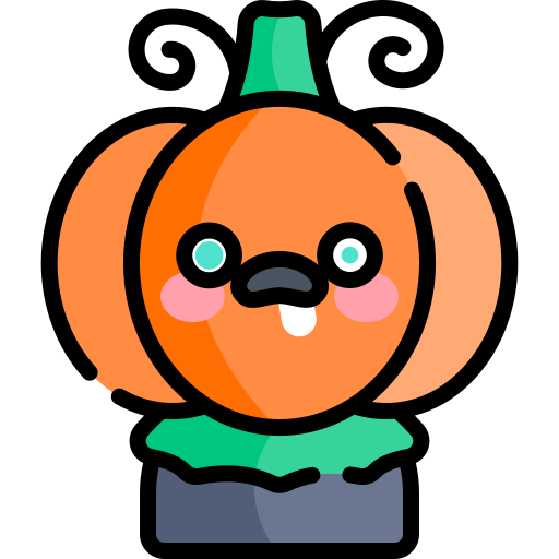 Pumpkin Kawaii Lineal color icon