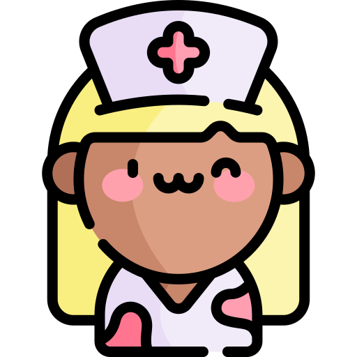 infirmière Kawaii Lineal color Icône