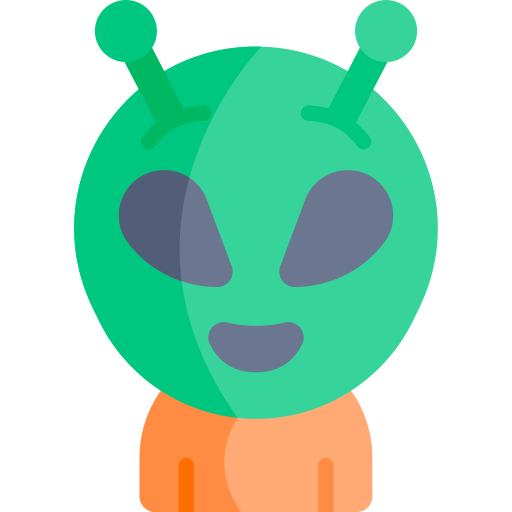 extraterrestre Kawaii Flat icono