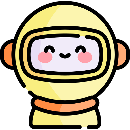 우주 비행사 Kawaii Lineal color icon