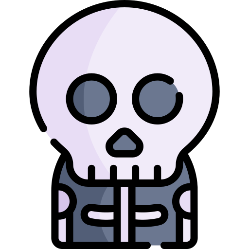 esqueleto Kawaii Lineal color icono
