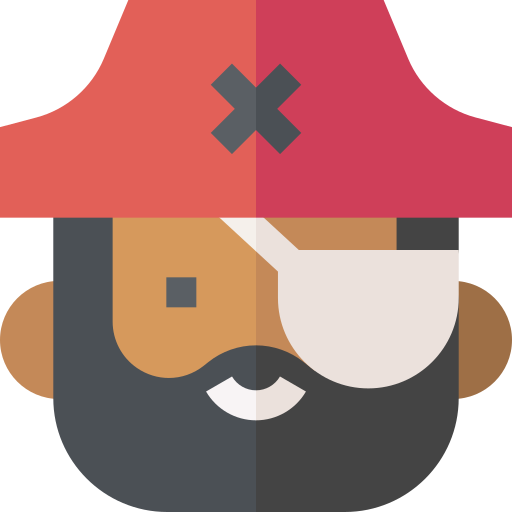 piraat Basic Straight Flat icoon