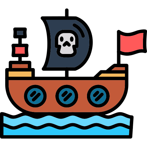 statek piracki Generic Outline Color ikona
