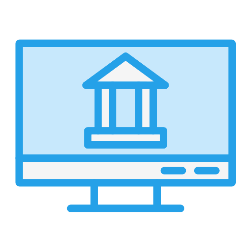 acesso a operações bancárias via internet Generic Blue Ícone