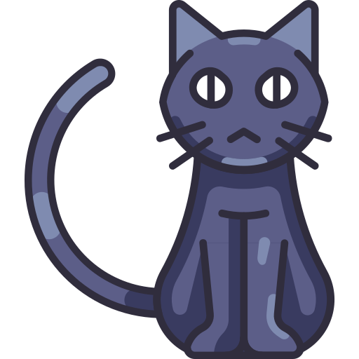 gato negro Generic Outline Color icono