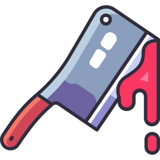 cuchillo de carnicero Generic Outline Color icono