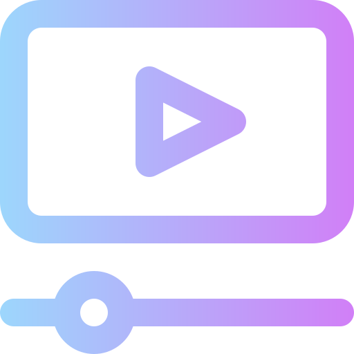 Video player Super Basic Rounded Gradient icon
