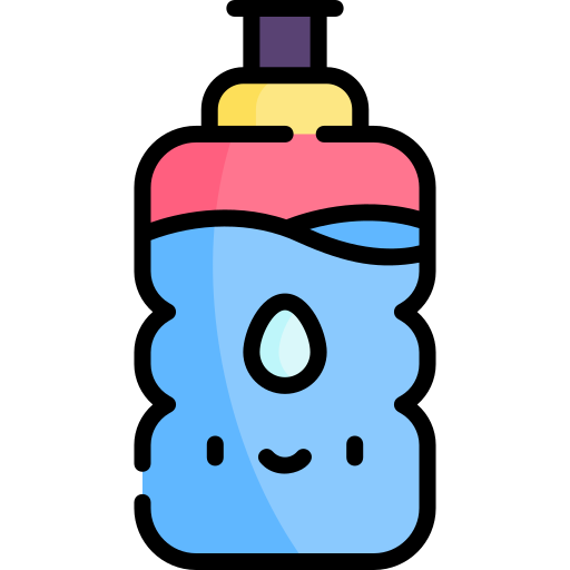 butelka wody Kawaii Lineal color ikona