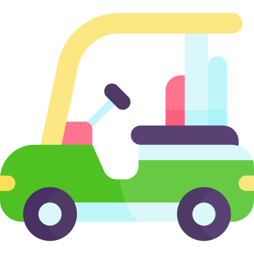 Golf cart Kawaii Flat icon