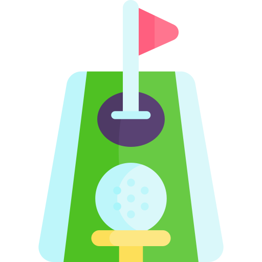 mini golf Kawaii Flat icona