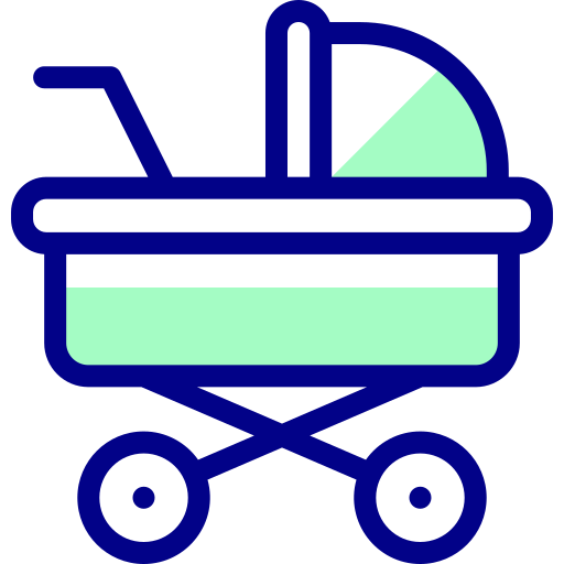Baby stroller Detailed Mixed Lineal color icon