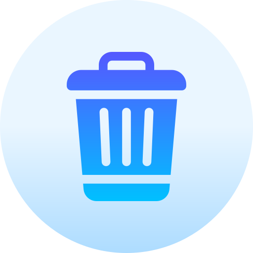 Trash Bin Basic Gradient Circular icon