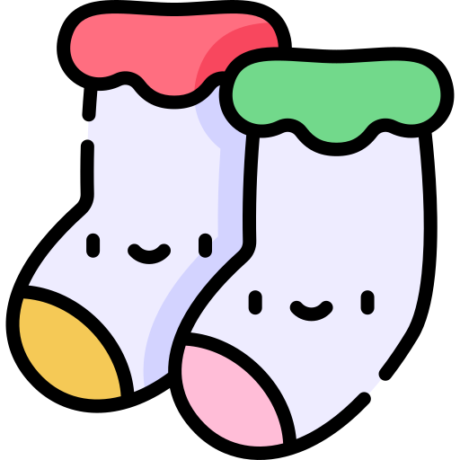 sokken Kawaii Lineal color icoon