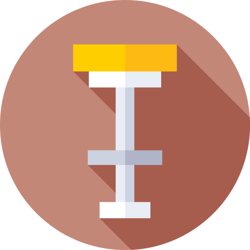 taburete Flat Circular Flat icono