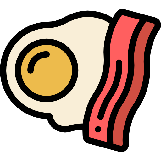 Egg and bacon Detailed Rounded Lineal color icon