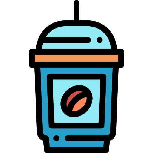 Ice coffee Detailed Rounded Lineal color icon
