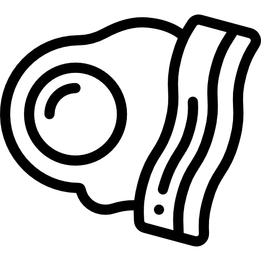jajko i bekon Detailed Rounded Lineal ikona