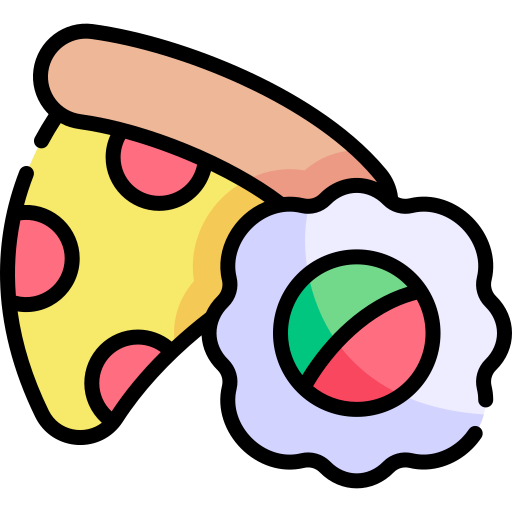 ピザ Kawaii Lineal color icon