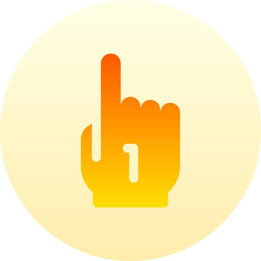 hand Basic Gradient Circular icoon
