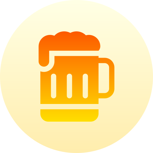 맥주 잔 Basic Gradient Circular icon