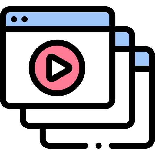 videos Detailed Rounded Lineal color icon