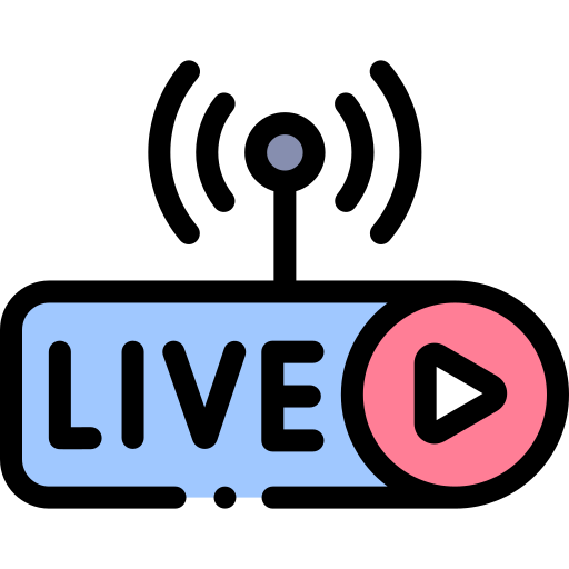 Live streaming Detailed Rounded Lineal color icon