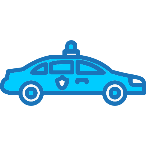 coche de policía Generic Blue icono