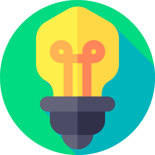 Light bulb Flat Circular Flat icon