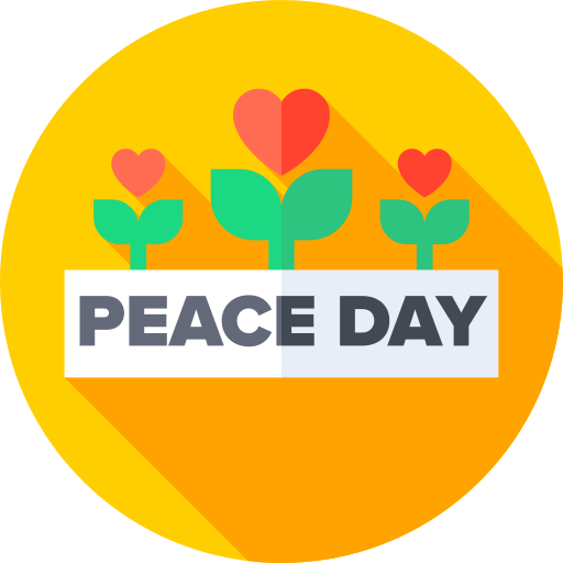 peace day Flat Circular Flat icon