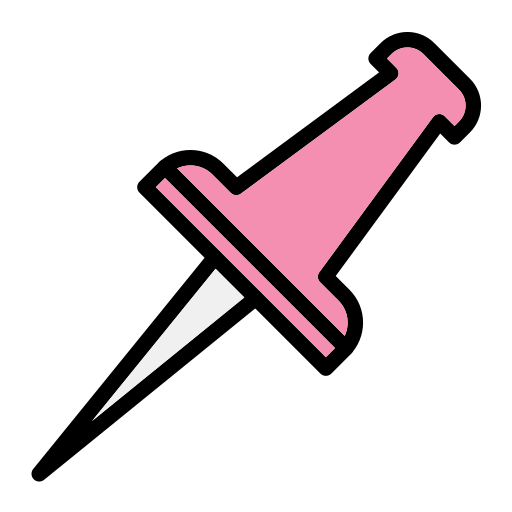 プッシュピン Generic Outline Color icon