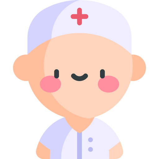 enfermera Kawaii Flat icono