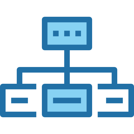 diagramma di flusso Accurate Blue icona