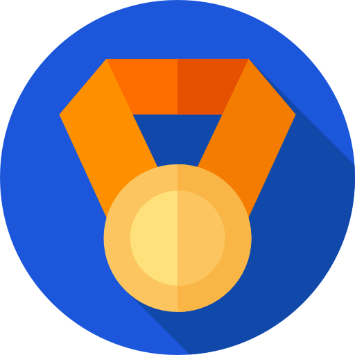 Gold medal Flat Circular Flat icon