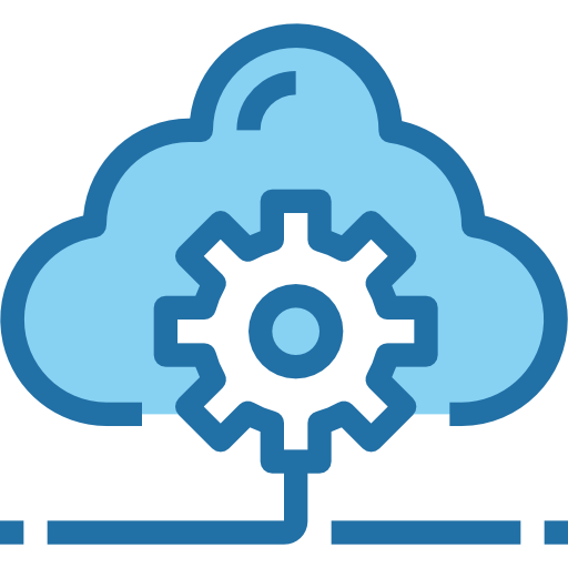 Cloud computing Accurate Blue icon