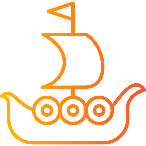 Корабль викингов Generic Gradient иконка