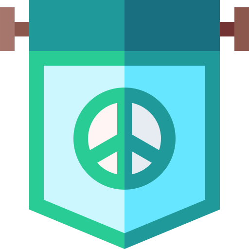 vredesvlag Basic Straight Flat icoon