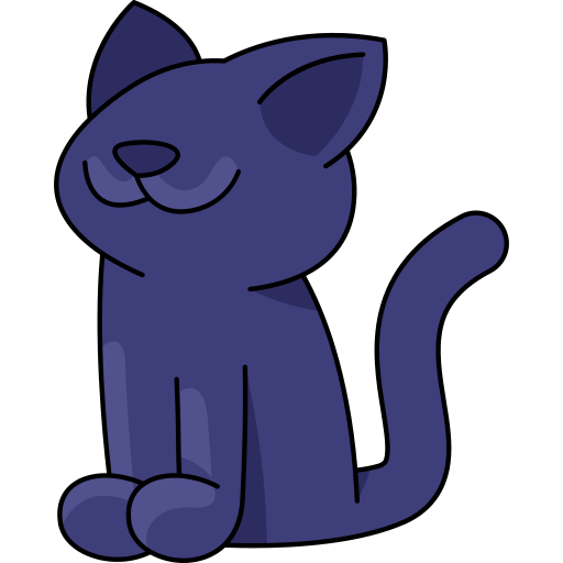 zwarte kat Generic Thin Outline Color icoon