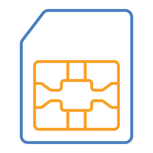 tarjeta sim Generic Outline Color icono