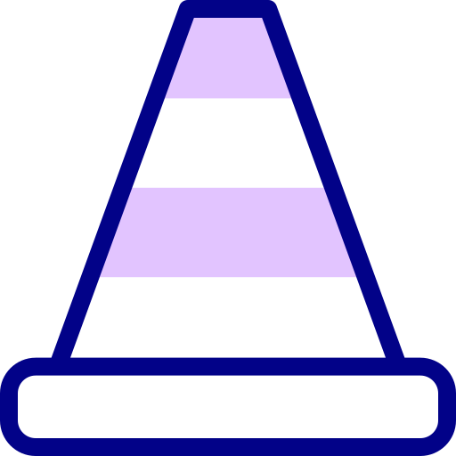 verkeerskegel Detailed Mixed Lineal color icoon