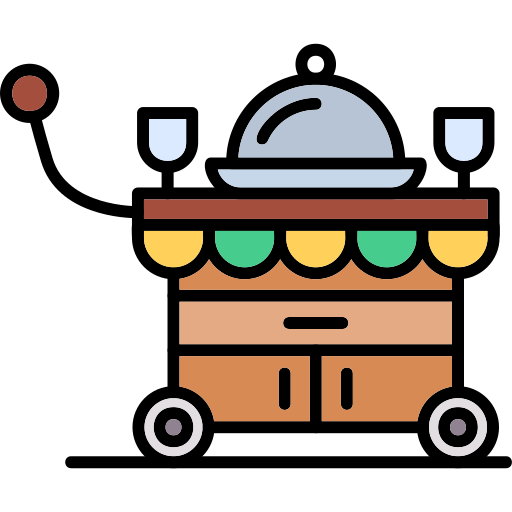 wózek z żywnością Generic Outline Color ikona