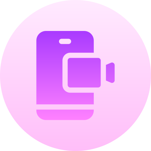 video-oproep Basic Gradient Circular icoon