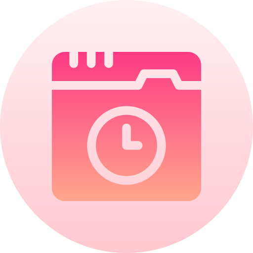 時間 Basic Gradient Circular icon